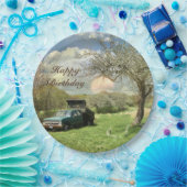  "Truck Sunset Happy Birthday" Papieren Bordje (Feest)