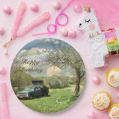  "Truck Sunset Happy Birthday" Papieren Bordje (Feest)