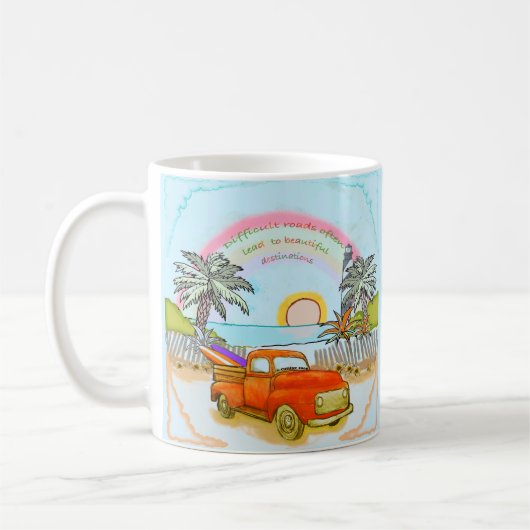 Truck Surfer  Lighthouse mug Koffiemok (Links)