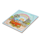 Truck Surfer vuurtoren tegel Tegeltje (Zijkant)