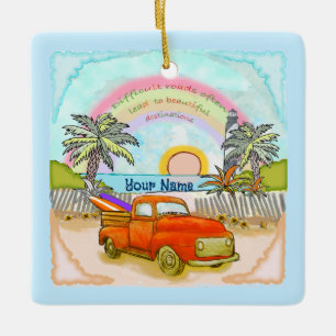 Truck Surfer Vuurtorenornament Keramisch Ornament