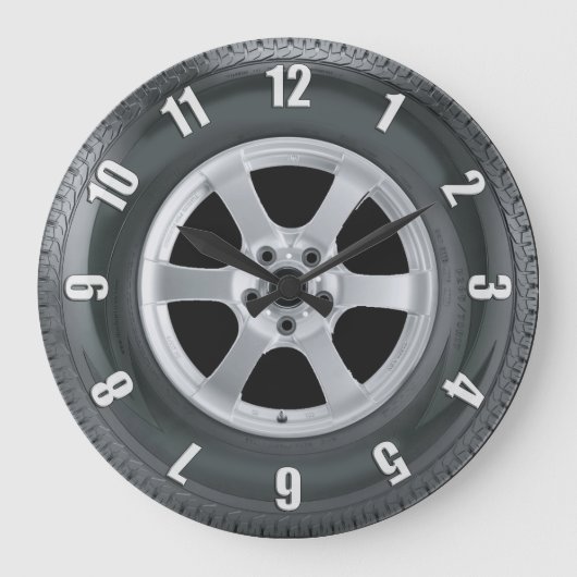 Truck Tire Tire Truckers Wall Clock Grote Klok (Voorkant)