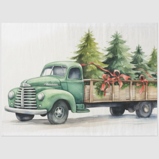  Truck Treasures: Kerstboom Boerderij Tissuepapier (Voorkant)