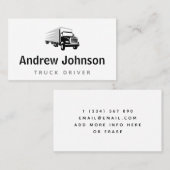Truck Trucker Auto Rijdend Vervoer Wit Visitekaartje (Voorkant / Achterkant)