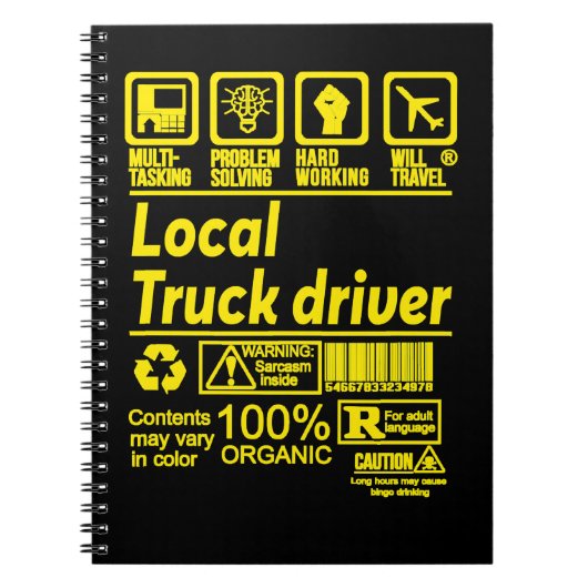 Truck Trucker LOCAL TRUCK DRIVER SOLVE PROBLEMEN D Notitieboek (Voorkant)