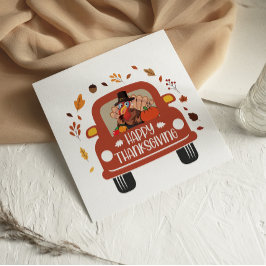 Truck Turkey Cute Happy Thanksgiving card