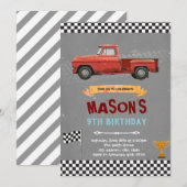 Truck verjaardagsfeestje uitnodiging (Voorkant / Achterkant)