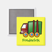 Truck voor persoonlijke naam Cartoon Magneet (Voorkant / Achterkant)