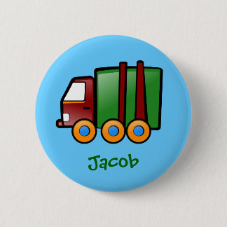 Truck voor persoonlijke naam Cartoon Ronde Button 5,7 Cm