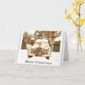 Truck - Vrolijk Kerstfeest Kaart (Gele Bloem)