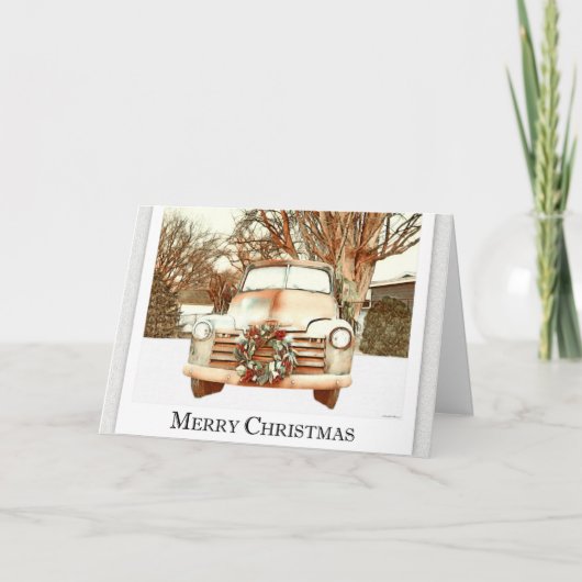 Truck - Vrolijk Kerstfeest Kaart (Voorkant)