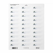 Truck White Blue Christmas Tree Etiket (Full Sheet)