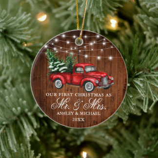 Truck Wood Lights Mr. Keramisch Ornament