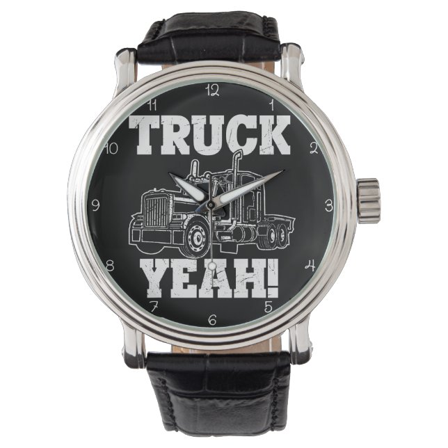 Truck Yeah! Black & White Horloge (Voorkant)