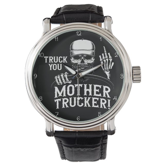 Truck You Mother Trucker Skull! Horloge (Voorkant)