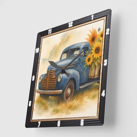Truck Zonnebloem Boerderij Vierkante Klok (Hoek)