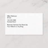 Truckchauffeur en Trucking Service Visitekaartje (Achterkant)