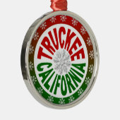 Truckee California rood groen sneeuwvlok ornament (Rechts)