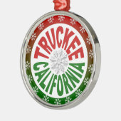 Truckee California rood groen sneeuwvlok ornament (Links)