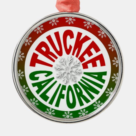 Truckee California rood groen sneeuwvlok ornament (Voorkant)