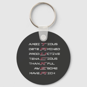 Trucker Acrostic Professionele Eigenschappen Sterk Sleutelhanger
