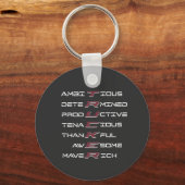 Trucker Acrostic Professionele Eigenschappen Sterk Sleutelhanger (Voorkant)