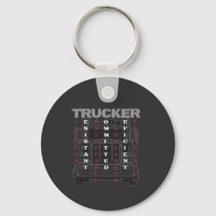 Trucker Acrostic Tireless Resistant Unstoppable Sleutelhanger