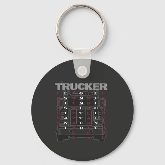 Trucker Acrostic Tireless Resistant Unstoppable Sleutelhanger (Voorkant)