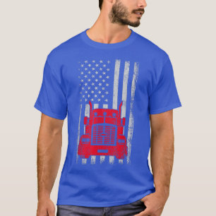 Trucker American Flag Truck Driver Design T-shirt
