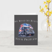 Trucker American Flag Truck Driver  Kaart (Gele Bloem)