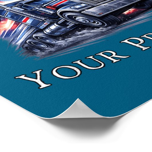 Trucker American Flag Truck Driver  Poster (Hoek)