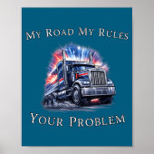 Trucker American Flag Truck Driver  Poster (Voorkant)