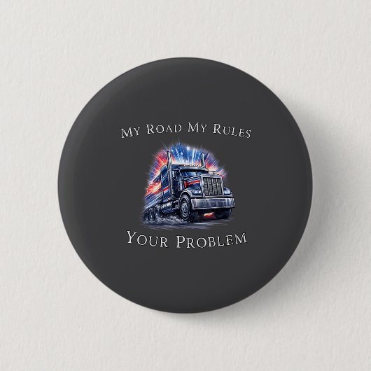 Trucker American Flag Truck Driver  Ronde Button 5,7 Cm (Voorkant)