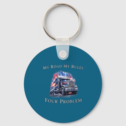 Trucker American Flag Truck Driver  Sleutelhanger (Voorkant)