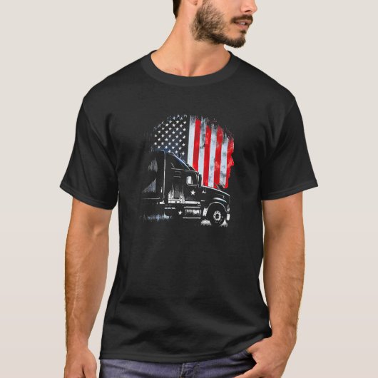 Trucker Amerikaanse Big Rigs Diesel Vrachtwagencha T-shirt (Voorkant)