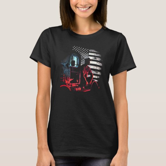 Trucker Amerikaanse Big Rigs Diesel Vrachtwagencha T-shirt (Voorkant)