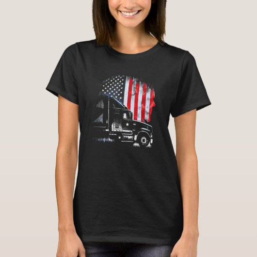 Trucker Amerikaanse Big Rigs Diesel Vrachtwagencha T-shirt (Voorkant)