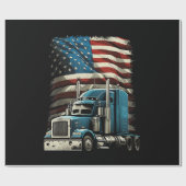 Trucker Amerikaanse vlag voor patriottische vracht Cadeaupapier (Vlak)