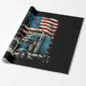 Trucker Amerikaanse vlag voor patriottische vracht Cadeaupapier (Uitgerold)
