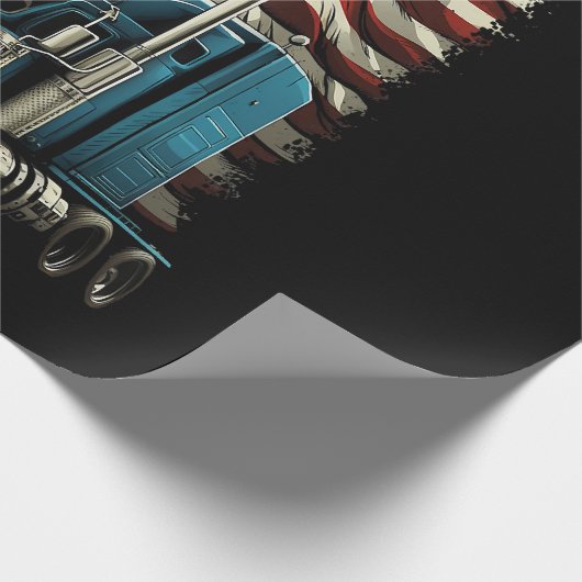 Trucker Amerikaanse vlag voor patriottische vracht Cadeaupapier (Hoek)