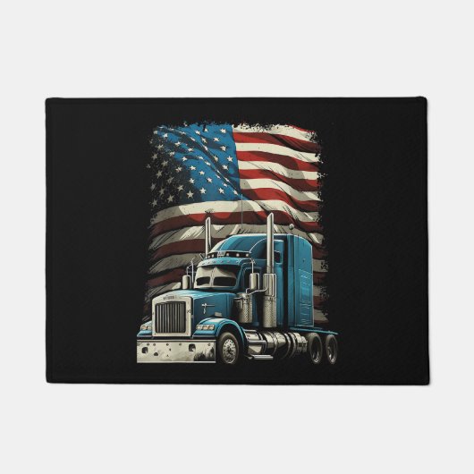 Trucker Amerikaanse vlag voor patriottische vracht Deurmat (Voorkant)