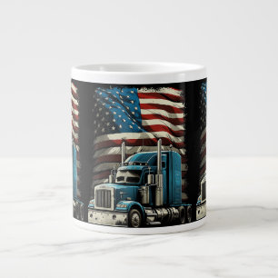 Trucker Amerikaanse vlag voor patriottische vracht Grote Koffiekop
