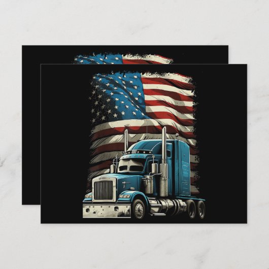 Trucker Amerikaanse vlag voor patriottische vracht Informatiekaartje (Voorkant / Achterkant)