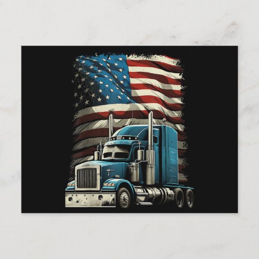 Trucker Amerikaanse vlag voor patriottische vracht Informatiekaartje (Voorkant)