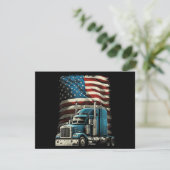 Trucker Amerikaanse vlag voor patriottische vracht Informatiekaartje (Staand voorkant)