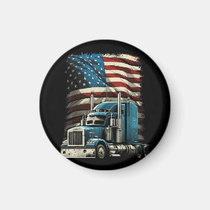 Trucker Amerikaanse vlag voor patriottische vracht Magneet