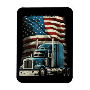 Trucker Amerikaanse vlag voor patriottische vracht Magneet