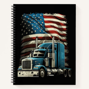 Trucker Amerikaanse vlag voor patriottische vracht Notitieboek