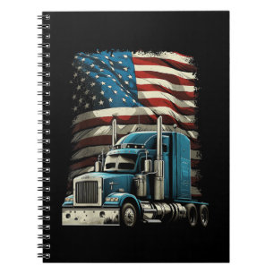 Trucker Amerikaanse vlag voor patriottische vracht Notitieboek