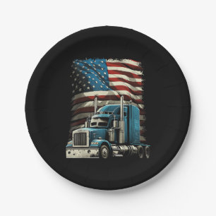 Trucker Amerikaanse vlag voor patriottische vracht Papieren Bordje